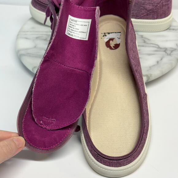 Billy High Top Shoes Woman's 6.5 Purple Zip Special Needs Comfort Zip Support - Picture 7 of 11